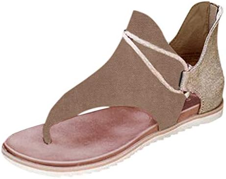 Uqghqo рамни сандали за жени, удобни сандали дами обични каиш на глуждот рамни сандали лето плажа отворена пети 2021 флип -флоп чевли