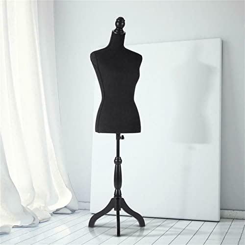 Зејада црна женска манекенска торзо фустан Форма за статив за статистичка облека, приказ за прилагодување на висината на манекенскиот штанд
