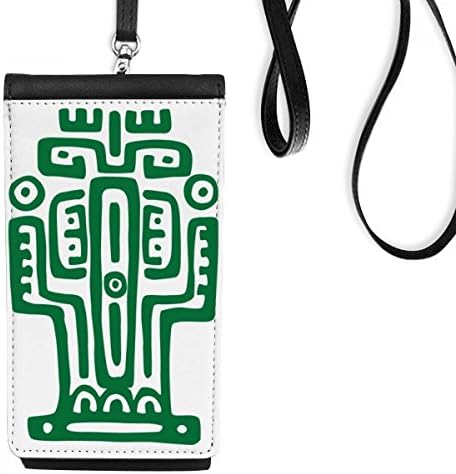 Мексико тотеми Античка цивилизација Кактус Телефон паричник чанта што виси мобилна торбичка црн џеб