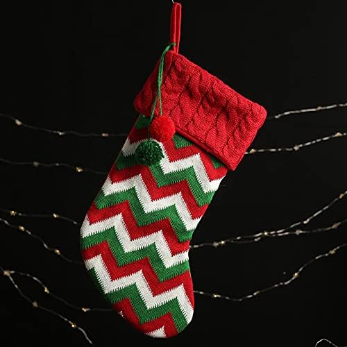 Божиќни декорации за порибување на дрво Нова година Божиќни чорапи за порибување Божиќни бонбони торбички плетени чорапи за Божиќни