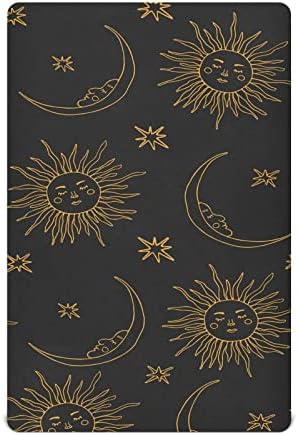 Алаза Бохо боемски чаршафи за креветчиња од сонцето опремени со басинет лист за момчиња бебе девојчиња дете, стандардна големина 52