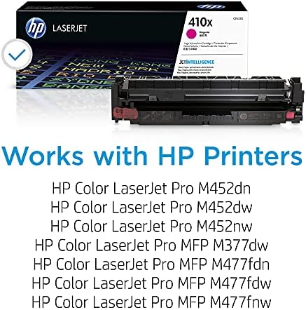 HP 410X Magenta Toner кертриџ со висок принос | Работи со HP Color Laserjet Pro M452 серија, HP боја Laserjet Pro MFP M377, M477