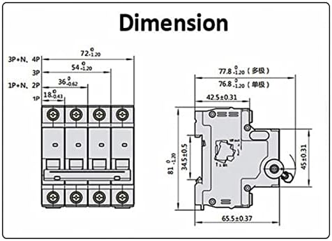 Tioyw 3 Пол DIN Rail Mini Circuit Breaker Домаќинство за дистрибуција на воздухот Механичко опрема за заштита на мотор Ласерско