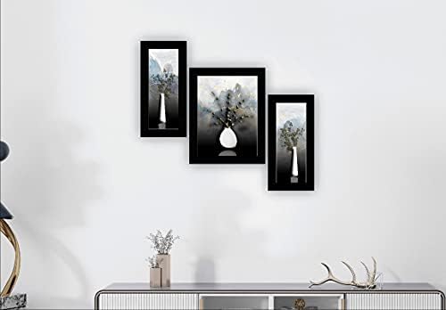 SAF сет од 3 цветни тенџере со модерна уметничка wallидна слика за домашно декорација 13,5 x 22,5 инчи SANFS31990