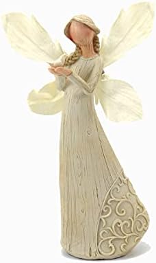 Стоунхаус гроздобер смола Ангел и бел гулаб дома украсен украсен украс свадба украс. 9 инчи