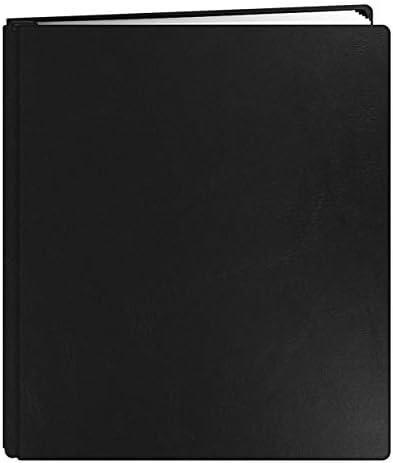 Пионерски фото албуми од 20 страници Семејни богатства Делукс црна врзана кожна покривка за покритие за 8,5 x 11-инчни страници