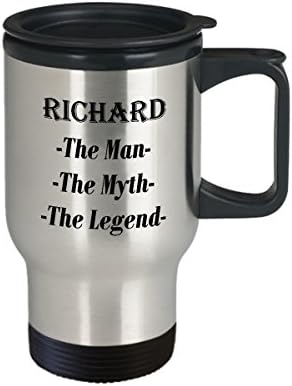 Ричард-Човекот Митот Легендата Прекрасно Кафе Кригла Подарок - 14оз Патување Кригла