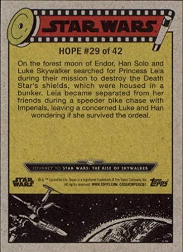 2019 Топс Војна На Ѕвездите Патување До Подемот На Skywalker Silver #29 Лука Skywalker Лов За Принцезата Леја Тргување Картичка