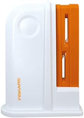 Fiskars 1020499 Scissors Sharpener, 9 x 4 x 13,8 cm, бело/портокалово