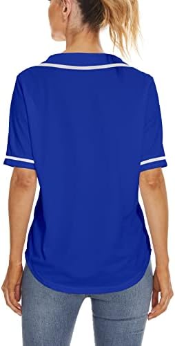 Копче за бејзбол Jerseyерси надолу со кошула со кратки ракави, спортска униформа мечбол маичка активна маица