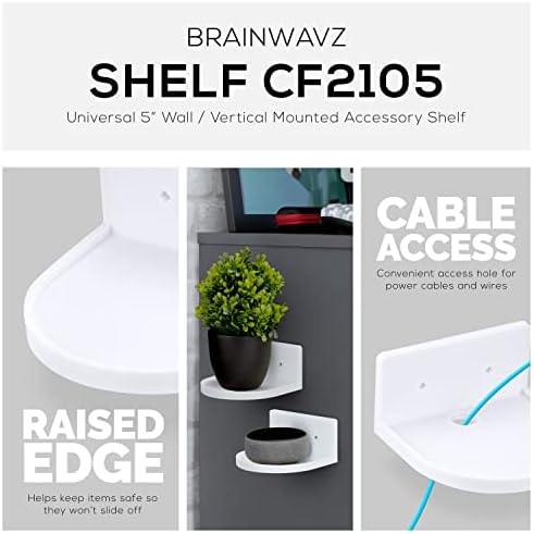 BrainWavz 5 ”Мала лебдечка полица, лепило и завртка во, за Bluetooth звучници, камери, растенија, книги, играчки и повеќе, универзални