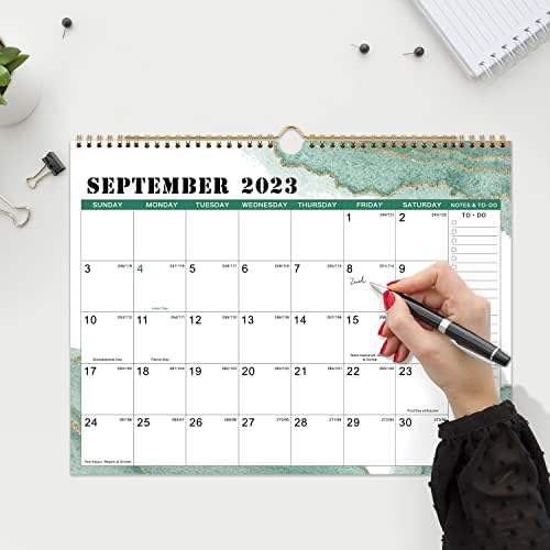 Календар 2023-2024 - јули 2023 година - декември 2024 година, 18 -месечен календар со густа хартија, 14,6 x 11,5, врзување со двојна жица