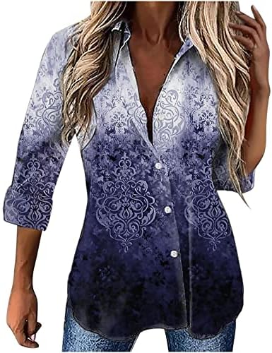 Блуза женски есен летен долг ракав мек удобно 2023 гранка за облека Графичка лабава вклопена опуштена вклопена врвна маичка