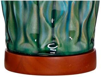 360 Осветлување Роко Средината На Векот Модерни Столни Ламби Сет од 2 30 Високи Сини Чај Глазура Керамички Цреша Дрво Тен Ткаенина