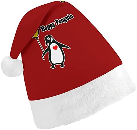 Среќен Пингвин Божиќ Шапка Мека Кадифен Дедо Мраз Капа Смешни Бини За Божиќ Нова Година Празнична Забава