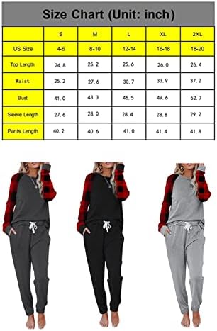 Батехиф 2 парчиња облека за тренерки постави женски долги ракави салон загревање на панталони за крпеница
