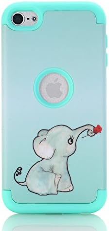 iPod touch 6 Case, iPod Touch 5 Case, JMCase [Прекрасна серија на слонови] Целосно тело 3 во 1 Заштитна обвивка за браник, погоден
