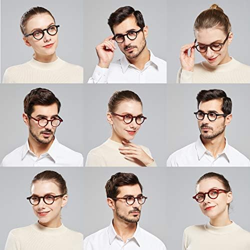 Resblu 5 пакувања очила за читање мажи жени ретро тркалезна пролетна шарка лесни читатели +2,0 удобни презбиопични очила