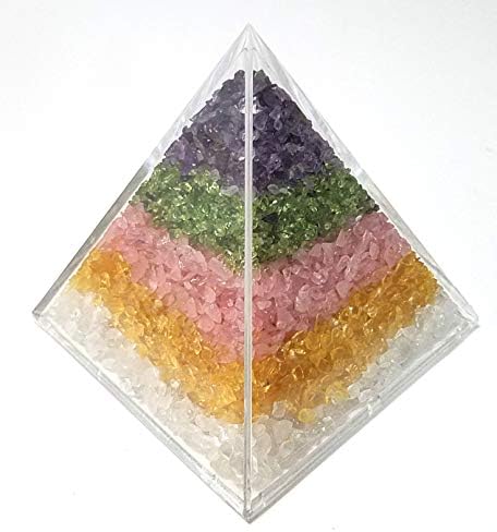 JM Идни пет елементи Рачно изработени камења од природа и кристал разгалени чипови скапоцен камен пирамида за заздравување на духовно медитација