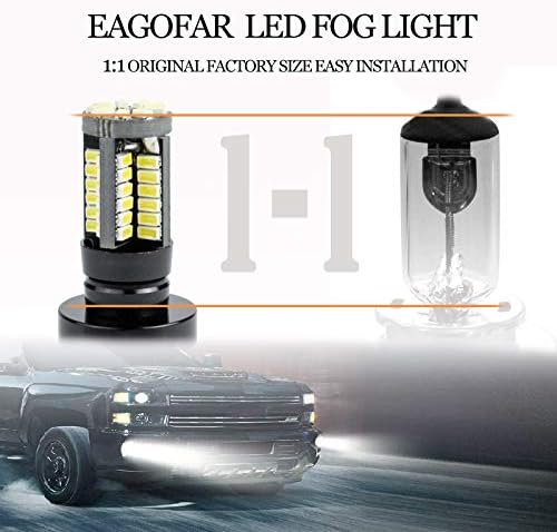 eagofar 9005 Led Светла За Магла 700 Лумени Исклучително Светли HB3 LED Светилки За Магла Замена ЗА DRL Или Светилки За Магла, 6500K