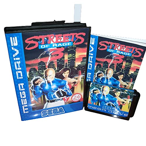 Адити улици на Бес 3 Евра со кутија и прирачник за Sega Megadrive Genesis Video Game Console 16 бит MD картичка
