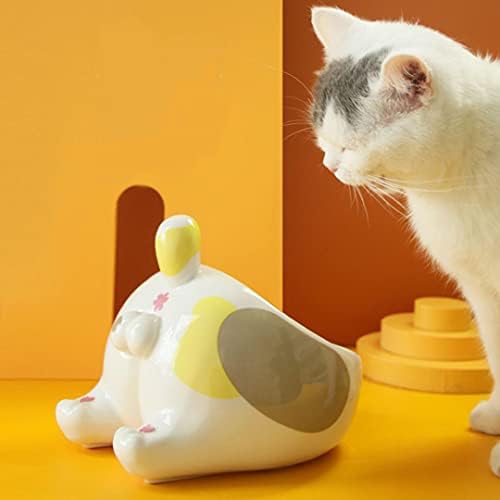 Петдоте смешна керамика подигната навалена покачена мачка сад за миленичиња храна или чинија со вода за мачки куче