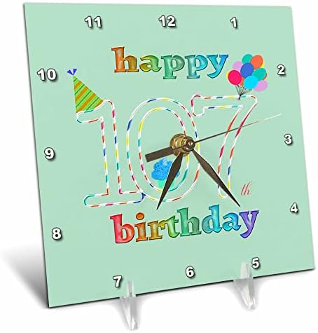 3дроза Среќен 107-ти Роденден, Кекс Со Свеќа, Балони, Капа. - Биро Часовници