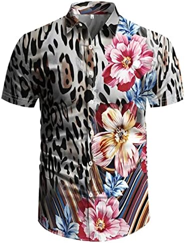 Облека за плажа Рповиг, кој одговара на кошули шорцеви машки хавајски фестивал цветни облеки 2 парчиња сетови со капа за корпи