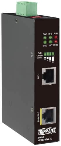 Tripp Lite 1-Port Gigabit POE+ MidSpan Активен инјектор 30W моќност над Етернет, IEEE 802.3AT/802.3AF, Меѓународен адаптер за приклучоци за Северна