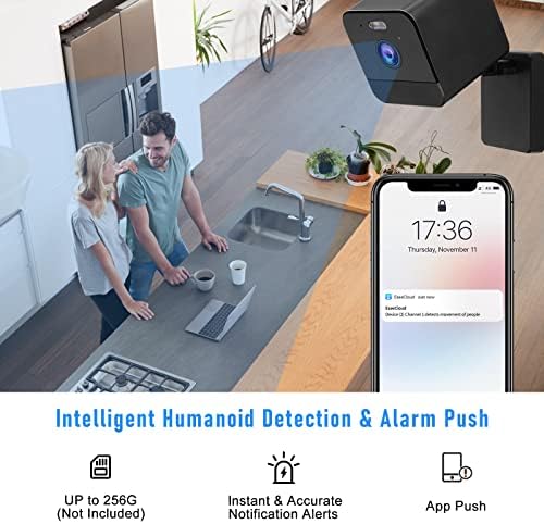Безбедносна камера на Jidetech 1080p, 2,4GHz WiFi Smart Home Security Camera со откривање на движење/ноќно гледање во боја/24/7 Преглед