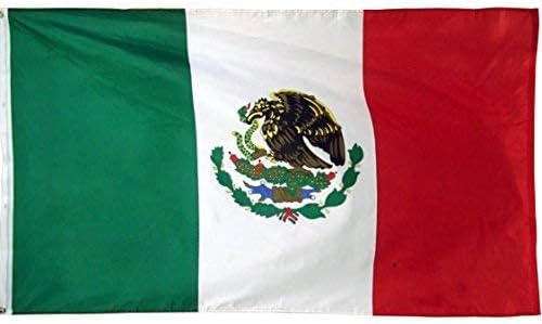 Мексиканско знаме на Мексико Мексико Мексико - Вивино во боја Мексико знаме - двојно зашиено, избледено докажување и заглавие на заглавието