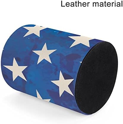 Акварел американски starsвезди знаме ПУ кожени моливи за моливче за тркалезно сад за садови за контејнери за канцеларија за