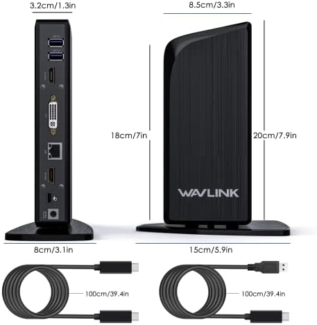 Tripe Monitor Monitor Monitor Monitor WavLink USB C со 65W PD полнење за специфични Windows и Mac USB C и Thunderbolt 3 системи