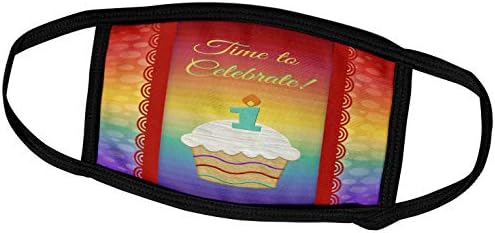 3дроуз Беверли Тарнер Роденденска Покана Дизајн-Кекс Со Бројни Свеќи, Време За Прослава На 1-Годишна Покана-Маски За Лице