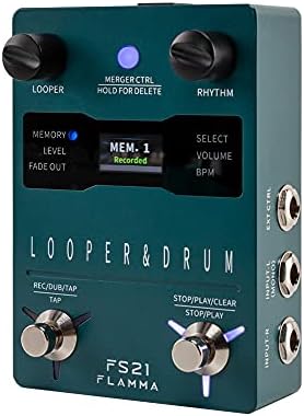 Флама FS21 Тапана машина Looper Pedal Stereo Guitar Pedal со екран 160 минути за снимање капацитет 100 тапани жлебови за поддршка на софтвер Уредување
