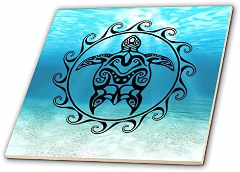 3drose морска желка во хавајскиот остров дизајн на племенска морска желка. - плочки
