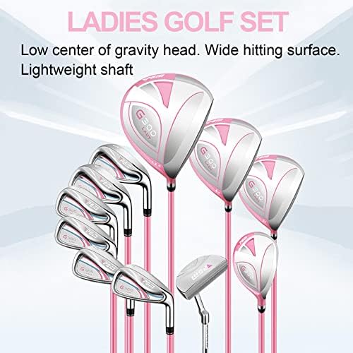КОТКЛО голф -клуб женски десен рака титаниум легура 1 дрво целосен сет од 11 вклучувајќи 3 шуми 6 агли 1 путер 1 железо 1 торба погодна