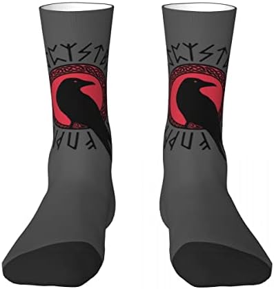 Алптек Викинг Мид чорапи за мажи норвешки атлетски екипи чорапи Один, Равен Кроу Црните чорапи за мажи 9-12 Зимски спортски чорапи