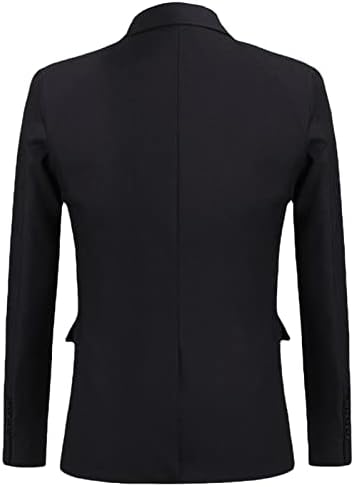 Машки обичен тенок фит костум Блејзер лесен еден копче цврста деловна јакна слаби дневно формално спортско палто