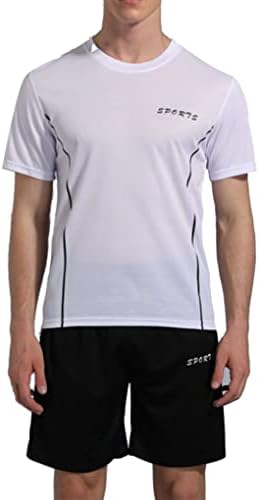 Аиху машка летна тренерка постави кошула со кратки ракави и шорцеви атлетски вежби за вежбање спортска облека за спортска облека
