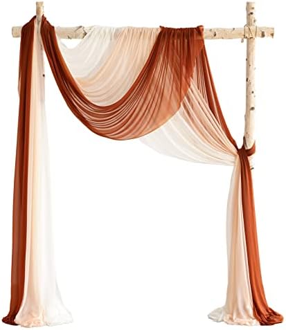 Моментот на Линг Нова верзија Лесно висечки свадбен лак ткаенина 3 панели 30 W x 26,5ft за свадбена церемонија прием за прием