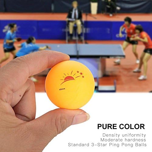 Vbest Life Ping Pong топки со кутија, 60 парчиња 3-starвездички тениски топка топка пинг-понг топки за забава за обука на конкуренција
