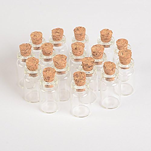 Tai Dian 100pcs 1ml мини стаклени шишиња со плута транспарентност чисти ампули arsир подарок DIY празни мали шишиња