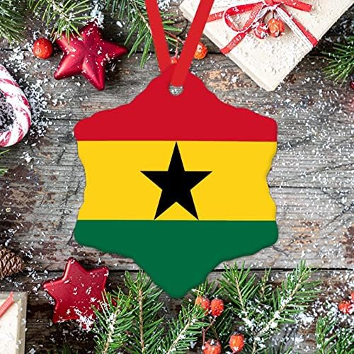 Гана керамички Божиќни украси Гана знаме Божиќни украси Национално знаме земја сувенир градски подарок Божиќ украси украси на деца деца