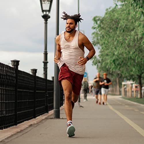 Men Jhmorp Manight 7 -инчен трчање шорцеви Брзи суви тренинзи за тренингот Атлетски шорцеви со џебови од патент