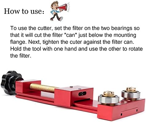 Секач за филтрирање на нафта 66490 одговара на филтрите до 5 1/2 инчен дијаметар Алатка за сечење на сечење на филтрирање на црвено масло