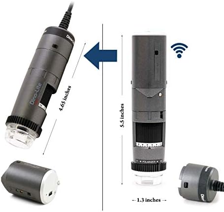 Dino -Lite Wireless + USB дигитален микроскоп WF4915ZT - 1,3MP, 20x - 220x Оптичко зголемување, мерење, поларизирана светлина, AMR,