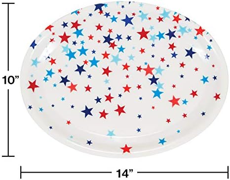 Креативно конвертирање на патриотски пластичен послужавник четврти јули, 14 x 10, мулти-боја