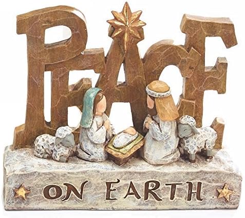 Рустикална скулптура за скратено скратеност фигура со Исус е причината за Божиќната порака - таблета религиозна христијанска Божиќна