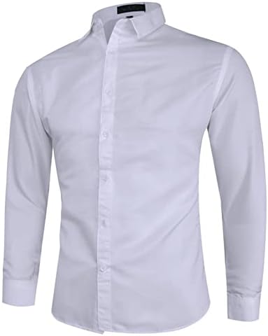 DHGM-JLMY MANS'S LONG SLAEVE BUSKUTION CASTION BURSITS кошули со цврста формална кошула без кошула за збир на брчки